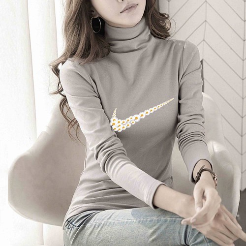 Trendy Turtle Neck Full Sleeve Cotton Women Sweater - Grey |image