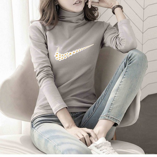 Showing image for Trendy Turtle Neck Full Sleeve Cotton Women Sweater - Grey Trendy Turtle Neck Full Sleeve Cotton Women Sweater - Grey |image