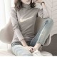 Trendy Turtle Neck Full Sleeve Cotton Women Sweater - Grey |image