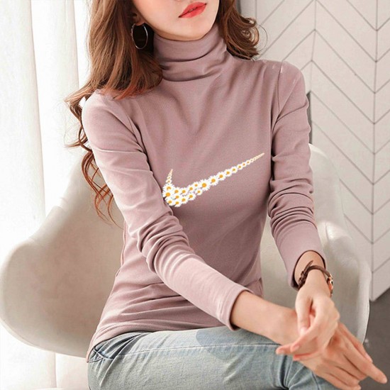 Showing image for Trendy Turtle Neck Full Sleeve Cotton Women Sweater - Pink Trendy Turtle Neck Full Sleeve Cotton Women Sweater - Pink |image