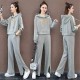 Leisure Style Casual Drawstring Hooded Tracksuit - Grey |image