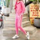 Long Sleeve Three Piece Women Hooded Trick Suit - Pink |image