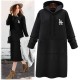 Casual Long Sleeve Mid Length Women Winter Hoodie - Black