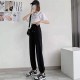 Workout Drawstring Waist Closure Joggers Sweatpants - Black
