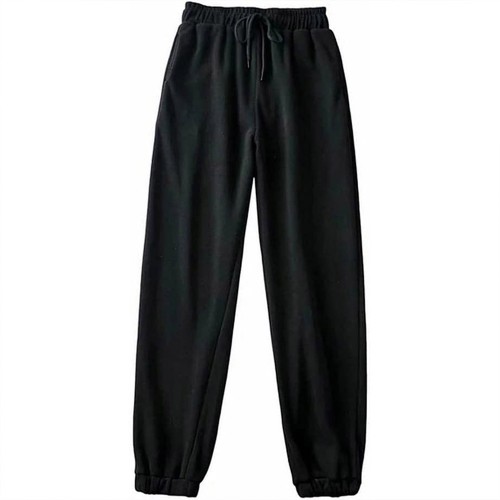Workout Drawstring Waist Closure Joggers Sweatpants - Black |image