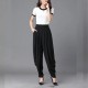 Fabulous Solid Solid Color High Waist Viscose Patiala Pants - Black |image