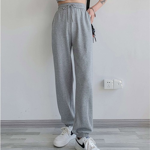 Workout Drawstring Waist Closure Joggers Sweatpants - Grey |image