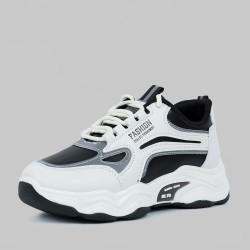 Running Platform Booster Stitching Lace Up Joggers - Black