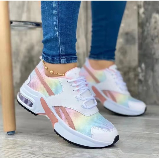 Showing image for Casual Round toe Lace Up Breathable Mesh Wind sneakers - Pink Casual Round Toe Lace Up Breathable Mesh Sneakers - Pink |image