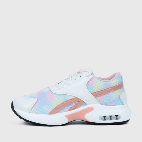 Casual Round Toe Lace Up Breathable Mesh Sneakers - Pink |image