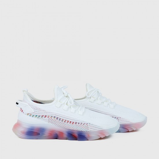 Sports Style Air Cushion Light Weight Women Sneakers - White |image