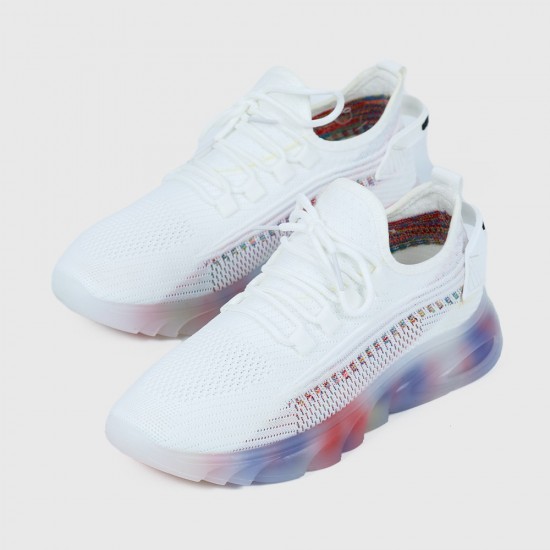 Sports Style Air Cushion Light Weight Women Sneakers - White |image
