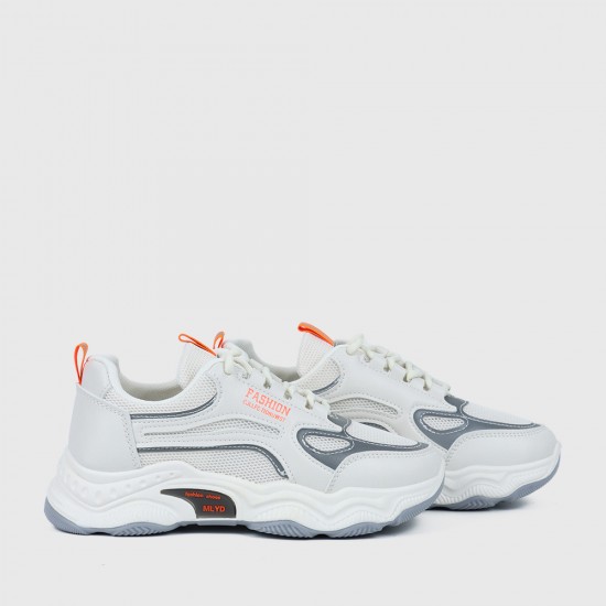 Showing image for Soft Breathable Flat Bottom Women Sneakers - Orange Soft Breathable Flat Bottom Women Sneakers - Orange |image
