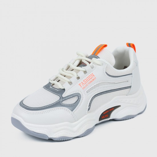 Showing image for Soft Breathable Flat Bottom Women Sneakers - Orange Soft Breathable Flat Bottom Women Sneakers - Orange |image