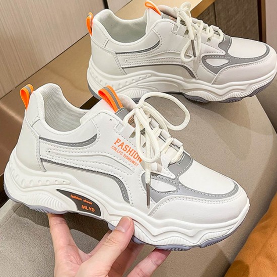 Showing image for Soft Breathable Flat Bottom Women Sneakers - Orange Soft Breathable Flat Bottom Women Sneakers - Orange |image