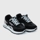 Mesh Striped Patchwork Comfortable Lace Up Sports Sneakers - Black |image