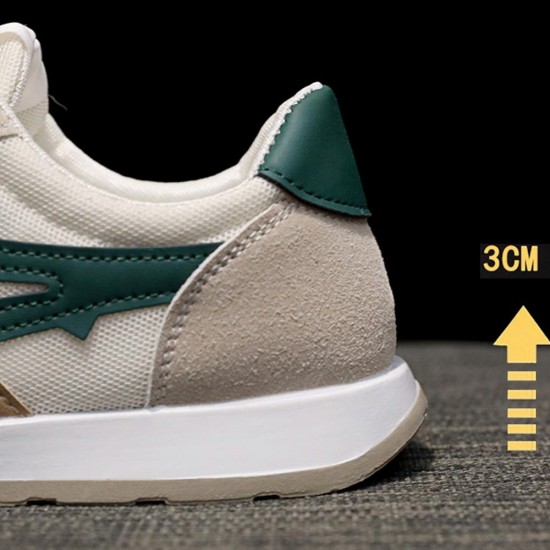 Canvas Breathable Lace Up Stripes Women Sneakers - Green |image