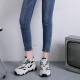 Comfort Color Block Front Chunky Lace up Sneakers - Black |image
