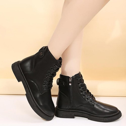 Comfortable Martin High Top Lace Up Women Boots Black |image