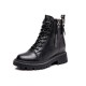 Zipper High Top Lace Up Women Casual Ankle Boots Black |image