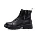 Zipper High Top Lace Up Women Casual Ankle Boots Black |image