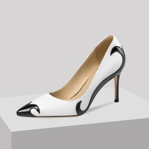 Pointed Toe Thin Heel Pumps Women Party Shoes - Black |image