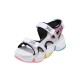 Rainbow Velcro Closure Open Toe Soft Sole Sports Sandals - White |image
