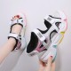 Rainbow Velcro Closure Open Toe Soft Sole Sports Sandals - White |image
