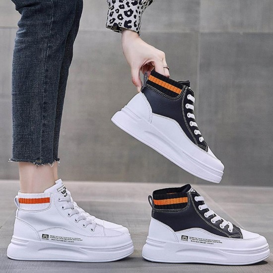 Showing image for Platform Breathable Shallow Mouth Lace Up Ankle Sneakers - Black Platform Breathable Shallow Mouth Lace Up Ankle Sneakers - Black |image