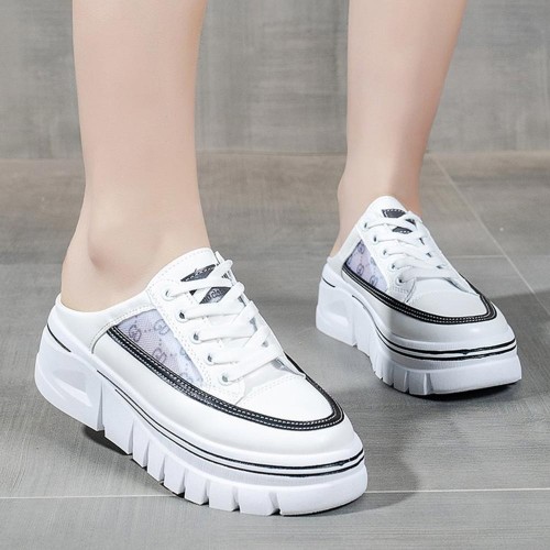 Comfort Low Top Round Toe Lace Up Sports Sneakers - Black |image