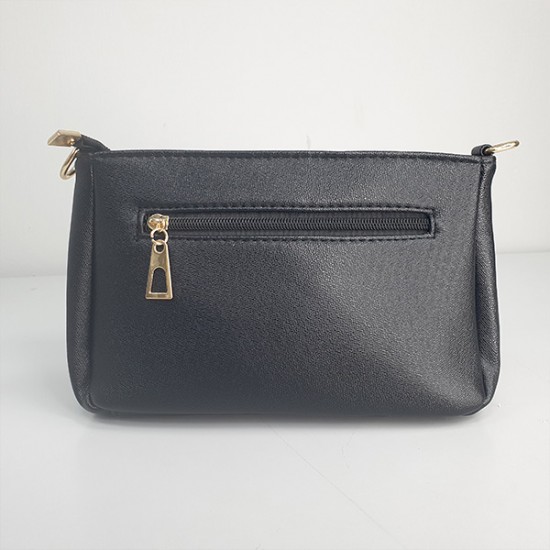 Trendy Rhombic Adjustable Stripe Small Square Messenger Bag - Black |image