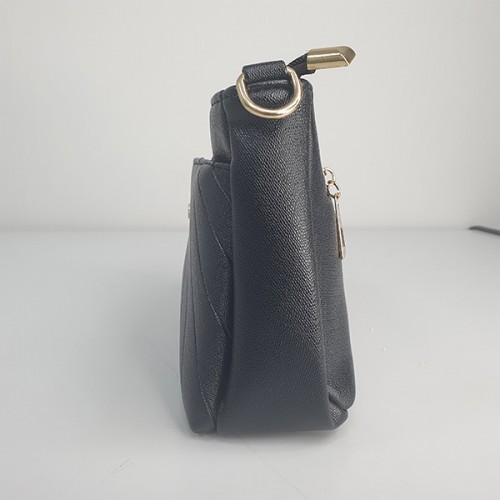 Trendy Rhombic Adjustable Stripe Small Square Messenger Bag - Black |image