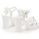 Fish Mouth Platform Buckle Strap Bohemian Women Heels - White |image