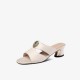 Korean Style Open Toe Hollow Thick Women Heels - Cream |image