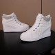 Rhinestone Decorated Style High Top Comfortable Women Sneakers - White |image