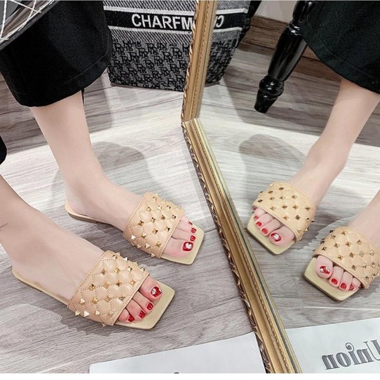 Showing image for Comfortable Flat Bottom Square Toe Rhombus Slippers - Brown Comfortable Flat Bottom Square Toe Rhombus Slippers - Brown |image