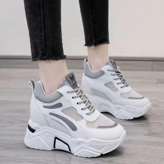 Showing image for Leisure Platform Mesh Breathable Soft Sole Sports Sneakers - Grey Leisure Platform Mesh Breathable Soft Sole Sports Sneakers - Grey |image