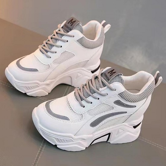 Showing image for Leisure Platform Mesh Breathable Soft Sole Sports Sneakers - Grey Leisure Platform Mesh Breathable Soft Sole Sports Sneakers - Grey |image