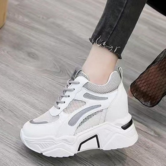 Showing image for Leisure Platform Mesh Breathable Soft Sole Sports Sneakers - Grey Leisure Platform Mesh Breathable Soft Sole Sports Sneakers - Grey |image