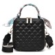 Trendy Rhombus Portable Square Messenger Women Shoulder bag - Black |image