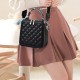 Trendy Rhombus Portable Square Messenger Women Shoulder bag - Black |image
