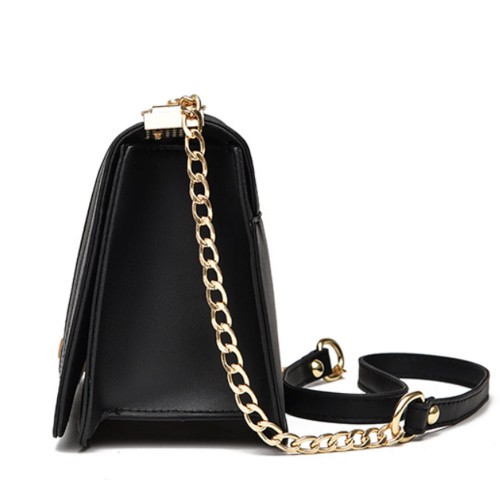 Luxury Lock Closures Rhombus Chain Women Shoulder Bag - Black |image