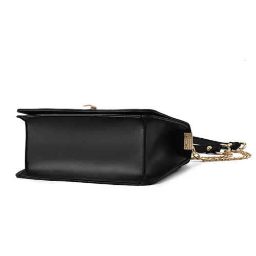 Luxury Lock Closures Rhombus Chain Women Shoulder Bag - Black |image