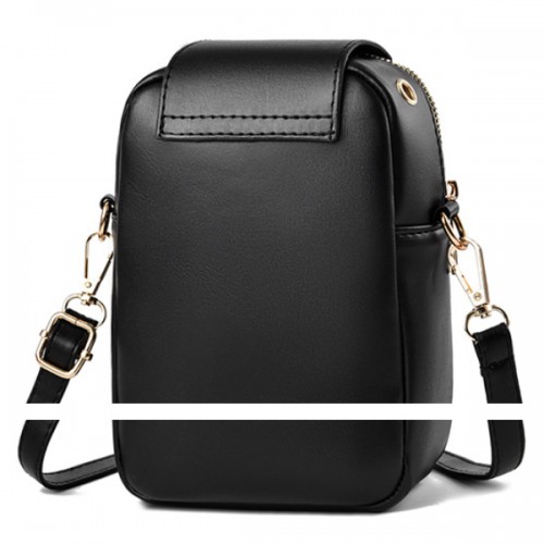 Embossed Geometric Pattern Mickey Mouse Women Shoulder Bag - Black |image