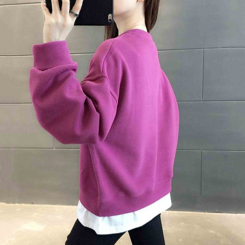 Trendy Mickey Mouse Printing Round Neck Sweater Tops - Pink |image