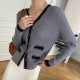 Cardigan Style Soft Waxy Button Closure Women Sweater - Grey |image