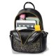 Trendy Cat Design Sequin Decoration Multi Layer Women Backpack - Black |image