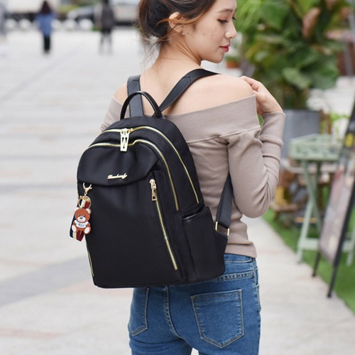 Trendy Micky Mouse Waterproof Women Travel Backpack - Black |image