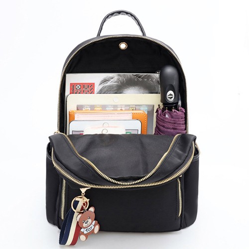 Trendy Micky Mouse Waterproof Women Travel Backpack - Black |image