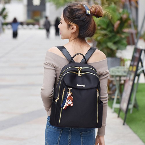 Trendy Micky Mouse Waterproof Women Travel Backpack - Black |image